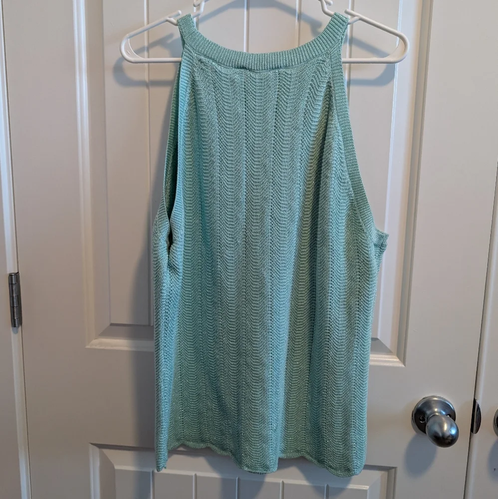 Mint Green Sleeveless Knit Top - Picture 6 of 6